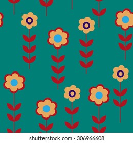 Flower seamless pattern with a daisies