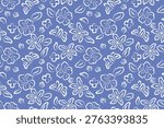Flower  seamless pattern design with beautiful flower and leaves. botanical floral pattern designs for fabric, cotton, wallpaper, satin, gift wrap, carpet, backgrounds