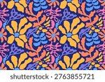 Flower  seamless pattern design with beautiful flower and leaves. botanical floral pattern designs for fabric, cotton, wallpaper, satin, gift wrap, carpet, backgrounds