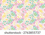Flower  seamless pattern design with beautiful flower and leaves. botanical floral pattern designs for fabric, cotton, wallpaper, satin, gift wrap, carpet, backgrounds