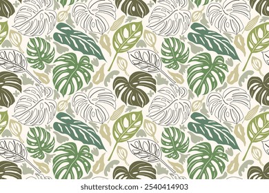 Blume nahtloses Muster Design mit schönen Blumen und Blättern. Blumenkunst. Blumen- und Blattmuster-Design für Stoff, Baumwolle, Tapete, Satin, Geschenkverpackung, Teppich, Hintergrund.