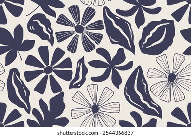 Flower seamless pattern design with beautiful flower and leaves. Flower art. floral and leaf pattern design for fabric, cotton, wallpaper, satin, gift wrap, carpet, background.