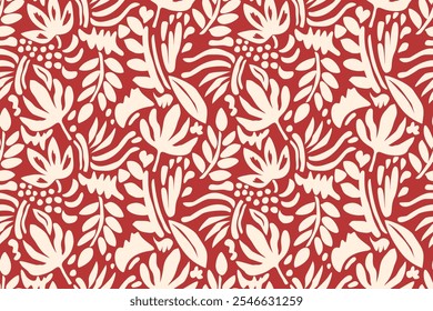 Flower seamless pattern design with beautiful flower and leaves. Flower art. floral and leaf pattern design for fabric, cotton, wallpaper, satin, gift wrap, carpet, background.	