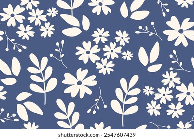 Flower seamless pattern design with beautiful flower and leaves. Flower art. floral and leaf pattern design for fabric, cotton, wallpaper, satin, gift wrap, carpet, background.	