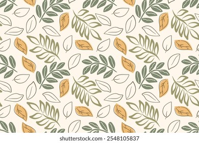 Diseño de patrón de flores sin fisuras con hermosas flores y hojas. Diseño floral y de patrón de hojas para tela, algodón, Fondo de pantalla, satén, envoltura de regalo, alfombra, fondo.