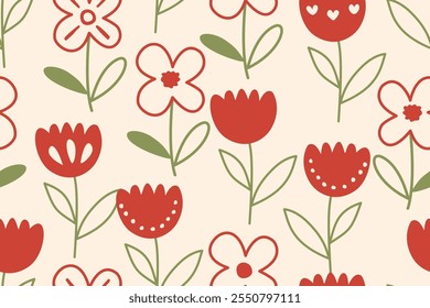 Flower seamless pattern design with beautiful flower and leaves. Flower art. floral and leaf pattern design for fabric, cotton, wallpaper, satin, gift wrap, carpet, background.	