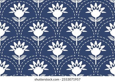 Flower seamless pattern design with beautiful flower and leaves. Flower art. floral and leaf pattern design for fabric, cotton, wallpaper, satin, gift wrap, carpet, background.