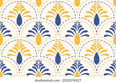 Flower seamless pattern design with beautiful flower and leaves. Flower art. floral and leaf pattern design for fabric, cotton, wallpaper, satin, gift wrap, carpet, background.