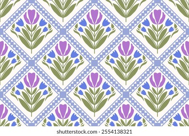 Flower seamless pattern design with beautiful flower and leaves. Flower art. floral and leaf pattern design for fabric, cotton, wallpaper, satin, gift wrap, carpet, background.	