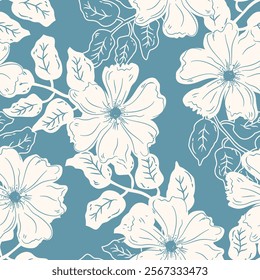 Flower seamless pattern design with beautiful flower and leaves. Flower art. floral and leaf pattern design for fabric, cotton, wallpaper, satin, gift wrap, carpet, background.	