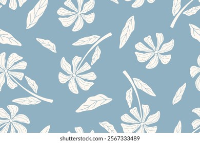 Flower seamless pattern design with beautiful flower and leaves. Flower art. floral and leaf pattern design for fabric, cotton, wallpaper, satin, gift wrap, carpet, background.	