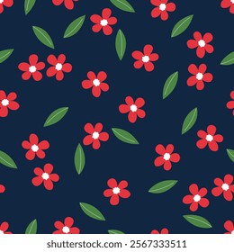 Flower seamless pattern design with beautiful flower and leaves. Flower art. floral and leaf pattern design for fabric, cotton, wallpaper, satin, gift wrap, carpet, background.	