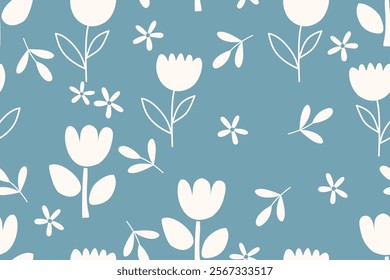 Flower seamless pattern design with beautiful flower and leaves. Flower art. floral and leaf pattern design for fabric, cotton, wallpaper, satin, gift wrap, carpet, background.	