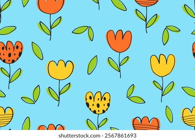 Flower seamless pattern design with beautiful flower and leaves. Flower art. floral and leaf pattern design for fabric, cotton, wallpaper, satin, gift wrap, carpet, background.	