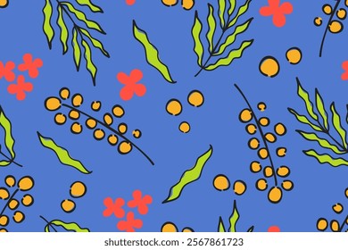 Flower seamless pattern design with beautiful flower and leaves. Flower art. floral and leaf pattern design for fabric, cotton, wallpaper, satin, gift wrap, carpet, background.	