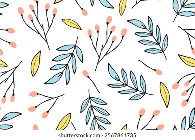 Flower seamless pattern design with beautiful flower and leaves. Flower art. floral and leaf pattern design for fabric, cotton, wallpaper, satin, gift wrap, carpet, background.	