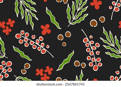 Flower seamless pattern design with beautiful flower and leaves. Flower art. floral and leaf pattern design for fabric, cotton, wallpaper, satin, gift wrap, carpet, background.	