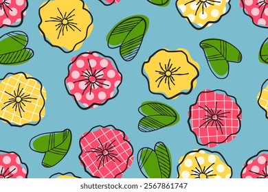 Flower seamless pattern design with beautiful flower and leaves. Flower art. floral and leaf pattern design for fabric, cotton, wallpaper, satin, gift wrap, carpet, background.	