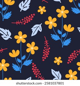 Flower seamless pattern design with beautiful flower and leaves. Flower art. floral and leaf pattern design for fabric, cotton, wallpaper, satin, gift wrap, carpet, background.	