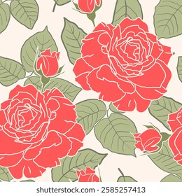Flower seamless pattern design with beautiful flower and leaves. Flower art. floral and leaf pattern design for fabric, cotton, wallpaper, satin, gift wrap, carpet, background.	
