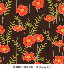 Flower seamless pattern design with beautiful flower and leaves. Flower art. floral and leaf pattern design for fabric, cotton, wallpaper, satin, gift wrap, carpet, background.	