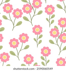 Flower seamless pattern design with beautiful flower and leaves. Flower art. floral and leaf pattern design for fabric, cotton, wallpaper, satin, gift wrap, carpet, background.	