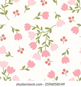 Flower seamless pattern design with beautiful flower and leaves. Flower art. floral and leaf pattern design for fabric, cotton, wallpaper, satin, gift wrap, carpet, background.	