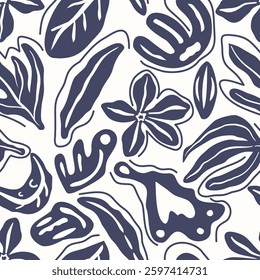 Flower seamless pattern design with beautiful flower and leaves. Flower art. floral and leaf pattern design for fabric, cotton, wallpaper, satin, gift wrap, carpet, background.
