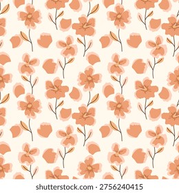 Flower  seamless pattern design with beautiful flower and leaves. Flower art. floral and leaf pattern design for fabric, cotton, wallpaper, satin, gift wrap, carpet, backgrounds