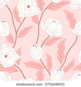 Flower  seamless pattern design with beautiful flower and leaves. Flower art. floral and leaf pattern design for fabric, cotton, wallpaper, satin, gift wrap, carpet, backgrounds