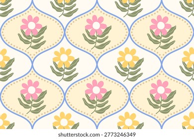 Flower  seamless pattern design with beautiful flower and leaves. botanical floral pattern designs for fabric, cotton, wallpaper, satin, gift wrap, carpet, backgrounds