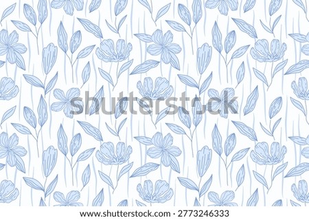 Flower  seamless pattern design with beautiful flower and leaves. botanical floral pattern designs for fabric, cotton, wallpaper, satin, gift wrap, carpet, backgrounds