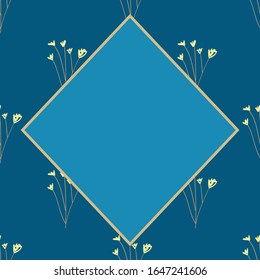 Flower seamless pattern design in classic blue theme. Can use for print, template, fabric, presentation, textile, banner, poster, wallpaper