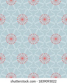 Flower seamless pattern design. Scandinavian style. Vector illustration.