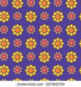 Flower Seamless Pattern Design. Vector illustration