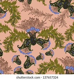 Flower- seamless pattern, element for design, vector illustration.