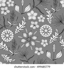 Flower seamless pattern for fabric print, wallpaper, background - vector illustration