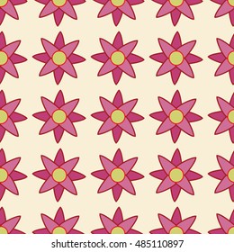 Flower seamless pattern. Fashion graphic background design. Modern stylish abstract texture. Colorful template for prints, textiles, wrapping, wallpaper, website etc. VECTOR illustration