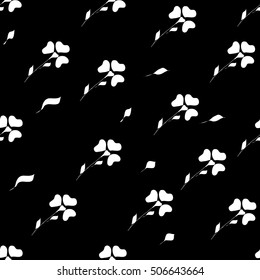 Flower seamless pattern. Fashion graphic background design. Modern stylish abstract texture. Monochrome template for prints, textiles, wrapping, wallpaper, website etc. VECTOR illustration