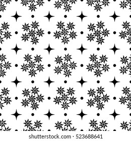 Flower seamless pattern. Fashion graphic background design. Modern stylish abstract texture. Monochrome template for prints, textiles, wrapping, wallpaper, website etc. Vector illustration