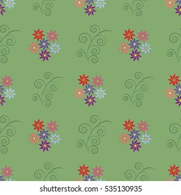 Flower seamless pattern. Fashion graphic background design. Modern stylish abstract texture. Colorful template for prints, textiles, wrapping, wallpaper, website etc. Vector illustration
