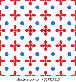 Flower seamless pattern. Fashion texture. Abstract geometric color template. Graphic style for wallpaper, wrapping, fabric, background, prints etc. Vector illustration