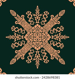 Flower seamless pattern flesh color and castleton green background number 3