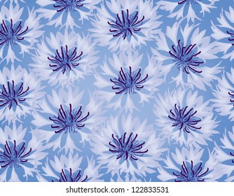 flower seamless pattern. floral background with cornflower.