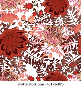 Flower seamless pattern. Floral bouquets vector background.