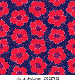Flower seamless pattern. Floral bright endless  background.