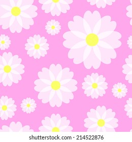 Flower seamless pattern. Floral pink background.