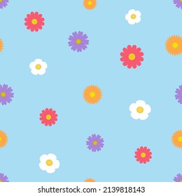 Blume nahtloses Muster. Blumenstruktur. Flaches Design mit schönen Blumen. Vektorgrafik