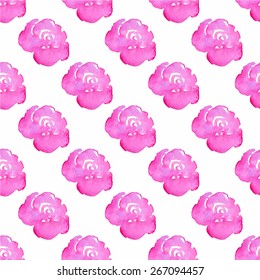 Flower. Seamless pattern with flowers. Hand-drawn background. Vector illustration. Real watercolor drawing