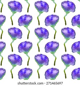 Flower. Seamless pattern with flowers. Hand-drawn background. Vector illustration. Real watercolor drawing